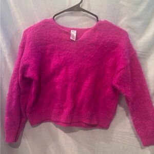 Justice Vibrant Pink Fuzzy Sweater